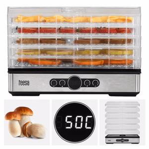 TEESA sieni-, vihannes- ja hedelmäkuivuri, 400 W, 5 ritilää, näyttö, ilmankierto