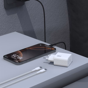 Dudao A27PCEU PD 30W GaN USB-C seinälaturi USB-C kaapelilla - musta
