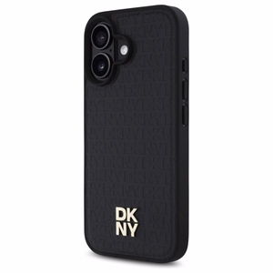 DKNY Repeat Pattern Stack Logo MagSafe Suojakuori iPhone 16:lle - musta