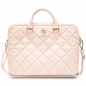 Guess Quilted 4G bag for a 16" laptop - pink