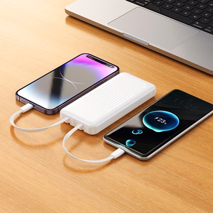 Borofone Power Bank 10000mAh BJ79 Clever - USB - with Type C and Lightning cables white