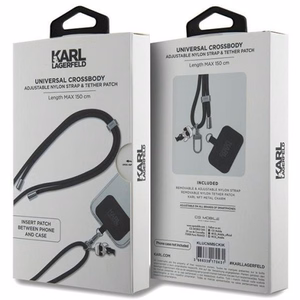 KARL LAGERFELD kellonranneke KLUCNMSCKIK (Crossbody Cord Ikonik) musta