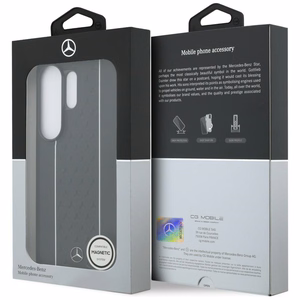 Mercedes Laurel Leaves Vertical Stripes MagSafe suojakuori Samsung Galaxy S26 Ultra:lle musta ja valkoinen