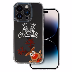 TEL PROTECT Joulu Suojakuori iPhone 13 Pro Max:lle Design 1 läpinäkyvä