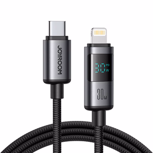 Joyroom S-A16 Pro Prism Series 30W USB-C - Lightning Kaapeli näytöllä 1.2m - Musta