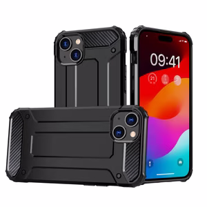 iPhone 15 Plus Hybrid Armor Suojakuori - musta