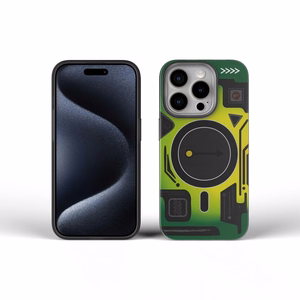 Suojakuori iPhone 16 PRO MAX:lle Forcell F-Protect Levels Dual Layer 4D MagSafe-yhteensopiva Military Drop-Test cyber green
