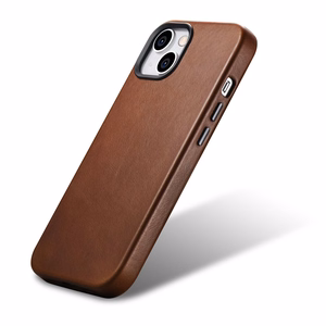 iCarer Öljyvaha Premium Nahkakotelo iPhone 14 Plus Magneettinen nahkakotelo MagSafe ruskea (WMI14220703-RB)