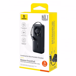 Powerbank Baseus OS Free2Pull 10000mAh 30W +kaapeli (musta)