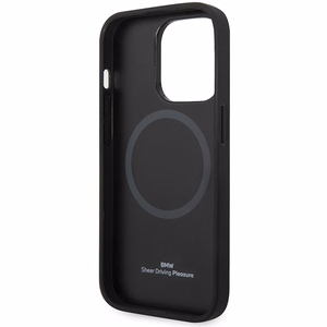 BMW BMHMP14XSLLNA laivastonsininen nahkainen kova suojakuori iPhone 14 Pro Max 6.7 Hot Stamp MagSafe