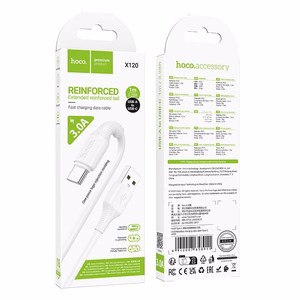 Kaapeli USB-A - USB-C Hoco 3A 1 m X120 valkoinen
