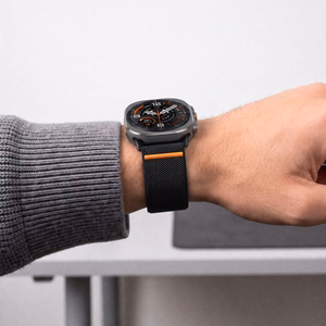 Tech-Protect Nylon Clasp -ranneke mallille Samsung Galaxy Watch Ultra 47 mm – musta