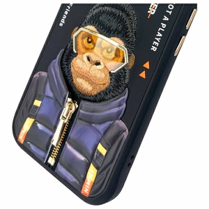 Nimmy Cool&Cute 2.0 Monkey Suojakuori iPhone 15:lle - musta