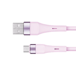 Kruger&Matz Basic USB–microUSB-silikonikaapeli, 1 m, vaaleanpunainen