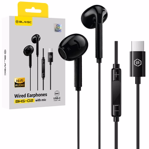 Blavec BHS-02 USB-C -nappikuulokkeet mikrofonilla ja DAC-muuntimella (BHS02-B), mustat