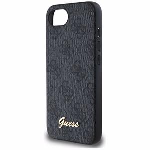 Guess HC MagSafe 4G PU Script Logo Suojakuori iPhone 16e:lle - Musta