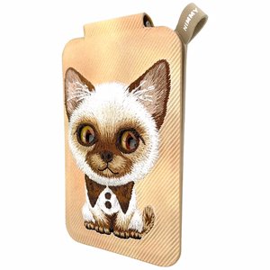 Nimmy New Big-Eye Cute Pets 2.0 Cat MagSafe-magneettikorttikotelo puhelimelle jalustalla – ruskea