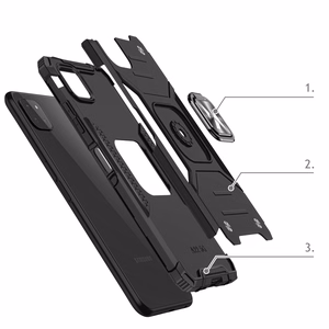 Wozinsky Ring Armor Case Kickstand Kova Rugged Cover Samsung Galaxy A22 4G punainen