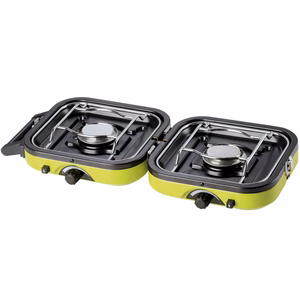 Meva DUAL COMPACT + GRILL retkikaasukeitin kaasupatruunoille, taitettava 2-polttiminen malli grillilevyllä
