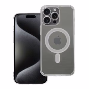 Suojakuori iPhone 15 PRO MAX:lle Clear Mag Cover (STR / CAMERA PROTECTION) yhteensopiva MagSafen kanssa läpinäkyvä
