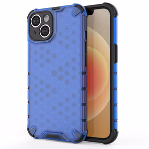 Honeycomb tapauksessa iPhone 14 panssaroitu hybridi kansi sininen