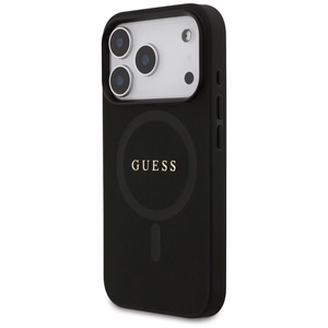 Guess Saffiano Classic Logo MagSafe suojakuori iPhone 17 Pro - musta