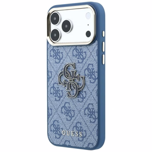 Guess 4G & Big Resin Logo -suojakuori iPhone 17 Pro Max / 18 Pro Max -malleille, vaaleansininen