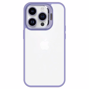 Tel Protect Kickstand case + camera glass (lens) for Iphone 15 Pro light purple