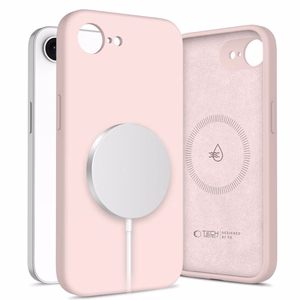 Tech-Protect Silicone MagSafe suojakuori iPhone 16e / 17e:lle - vaaleanpunainen