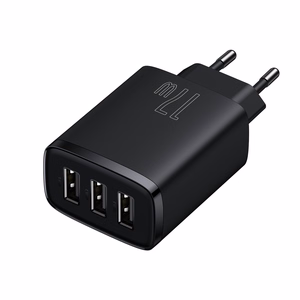 Baseus Compact seinälaturi - 3xUSB - 17W (CCXJ020101) musta