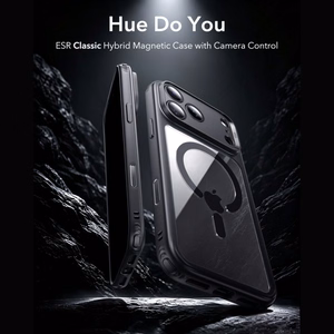 ESR Classic Hybrid MagSafe suojakuori mallille iPhone 18 Pro / 17 Pro – läpinäkyvä musta