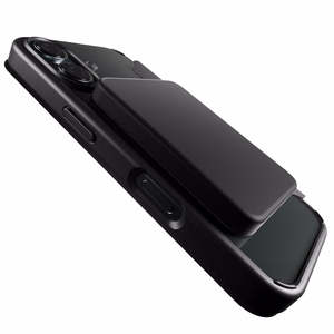 Puro Book Mag MagSafe Nahkainen Suojakuori läpällä ja korttilokerolla iPhone 16:lle - musta