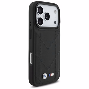 BMW M Quilted Logo MagSafe Suojakuori iPhone 17 Pro:lle - Musta
