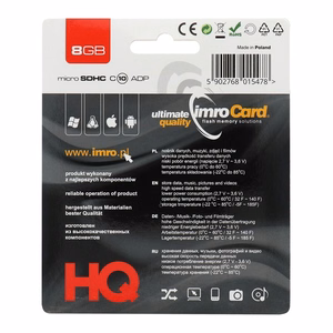 Imro muistikortti 8GB microSDHC cl. 10 + sovitin