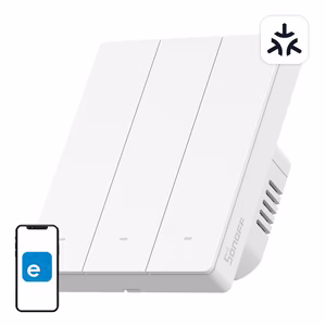 SONOFF M5-3C-80W WiFi Matter -älykäs seinäkytkin, 3-kanavainen, kehykseen