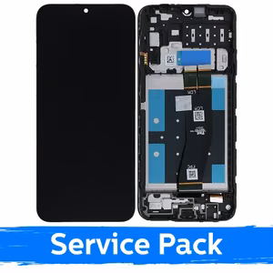 LCD-näyttö yhteensopiva Samsung A145 A14 4G (A145P/A145R) musta kehyksellä (Service Pack)