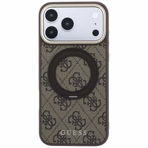 Guess Ring Stand 360 4G Classic Logo MagSafe -suojakuori iPhone 18 Pro / 17 Pro – ruskea