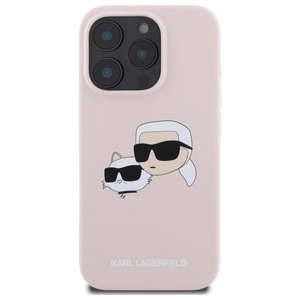 Karl Lagerfeld Silikoninen Nauble Heads Print MagSafe Suojakuori iPhone 16 Pro Max:lle - Vaaleanpunainen