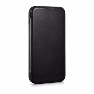 iCarer CE Öljyvaha Premium Nahka Folio Case Nahkakotelo iPhone 14 Plus Magneettinen Flip MagSafe Musta (AKI14220707-BK)