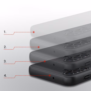 Nillkin Super Frosted Shield Suojakuori Samsung Galaxy A14 5G / Galaxy A14:lle musta