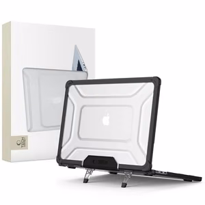 Tech-Protect SmartShell Pro Suojakuori MacBook Air 13 2023-2025 M2 / M3 / M4:lle - läpinäkyvä ja musta