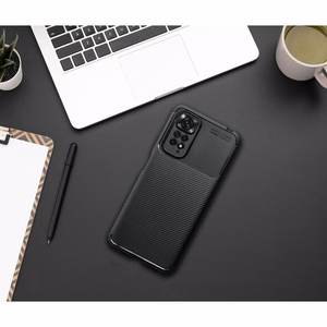 Carbon Premium -suojakuori Xiaomi Redmi Note 9, musta