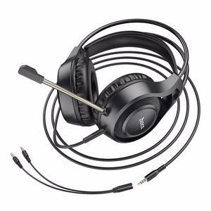 Langalliset kuulokkeet Jack 3,5 mm mikrofonilla W106 musta