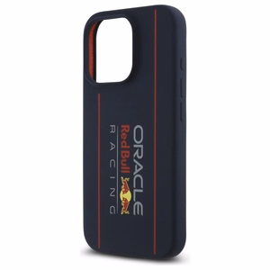 RED BULL suojakuori iPhone 16 Pro, MagSafe-yhteensopiva RBHMP16L24SIOLRV (silikoni, suuri pystylogo), tummansininen