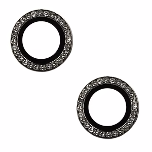 Karkaistu lasi HARD DIAMOND kameralle kameran linssi iPhone 16 - 16 Plus musta linssi 2 kpl