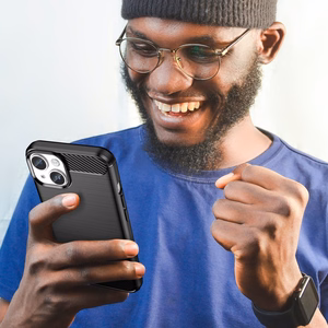 Carbon Kotelo iPhone 14 Plus joustava geeli takakuori musta