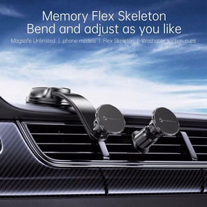 Magnetic car phone holder Forcell F-Grip MagFlex windshield / dashboard / air vent black
