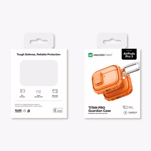 AmazingThing Titan Pro Mag Case Clear Suojakuori AirPods Pro 3 -kuulokkeille - oranssi