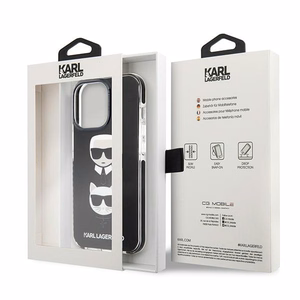 Karl Lagerfeld Karl&Choupette Head kotelo iPhone 13 Pro / iPhone 13 - musta