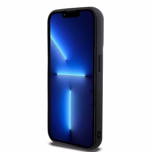 DKNY 3D Rubber Repeat Pattern Suojakuori iPhone 15 Pro:lle - Musta